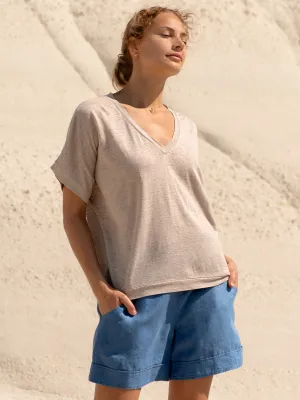 Non Toxic Materials Slim Silhouette Iris Jersey T-Shirt Rustic Taupe