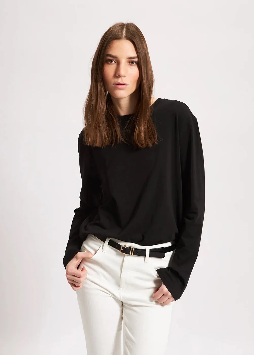 Effortless Wear Long Sleeve Iconic Boyfriend Crew Tee