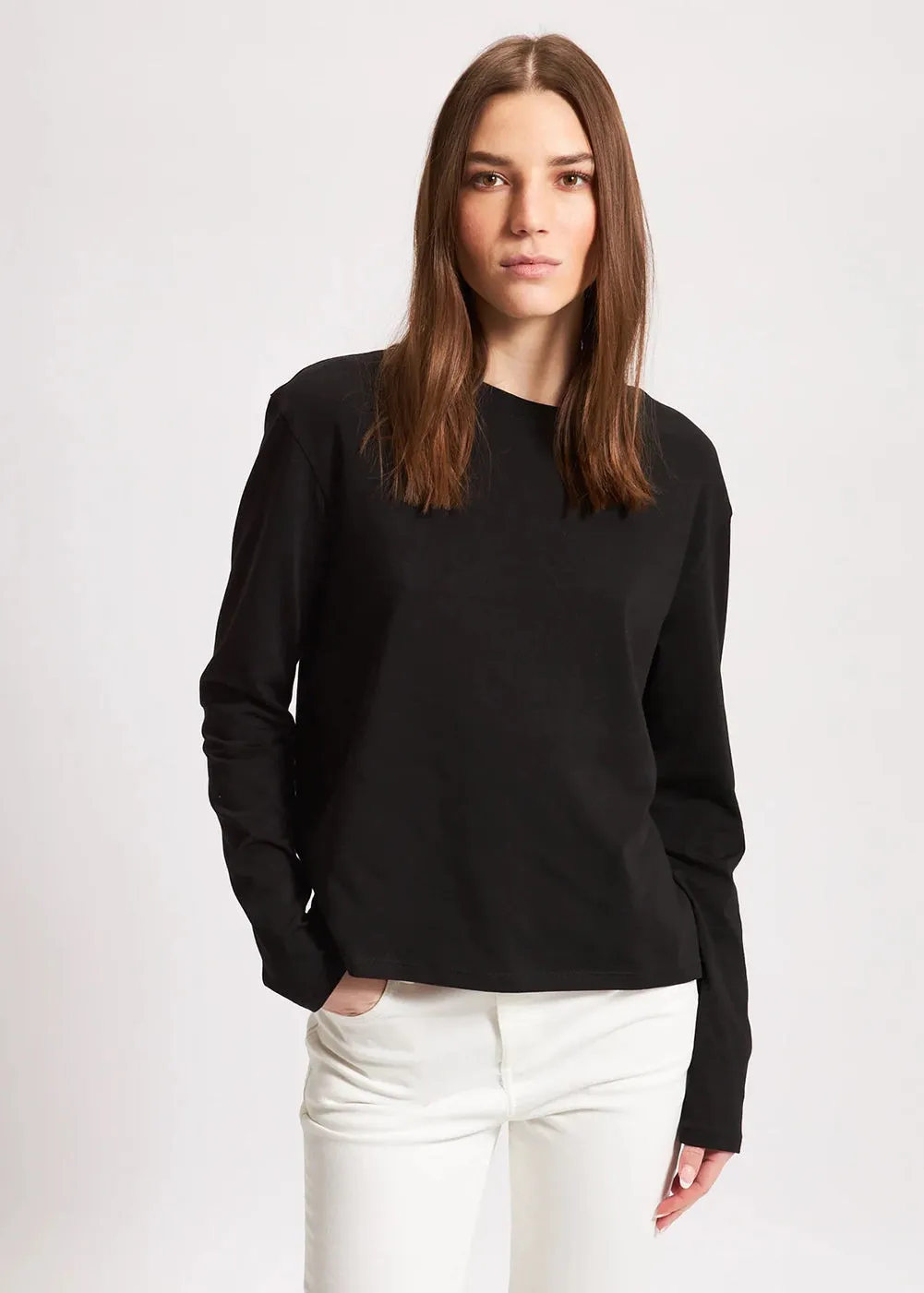 Long Sleeve Iconic Boyfriend Crew Tee Everyday Chic