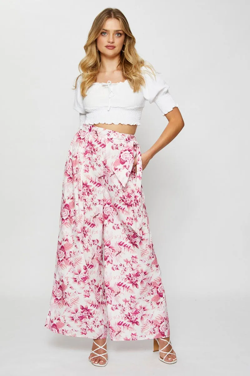 Print Wide Leg Pants High Rise QuickReleaseClosures