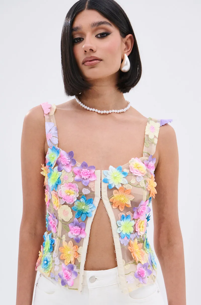 FLOWER POWER SHEER CORSET Non Chafing Edges single purpose