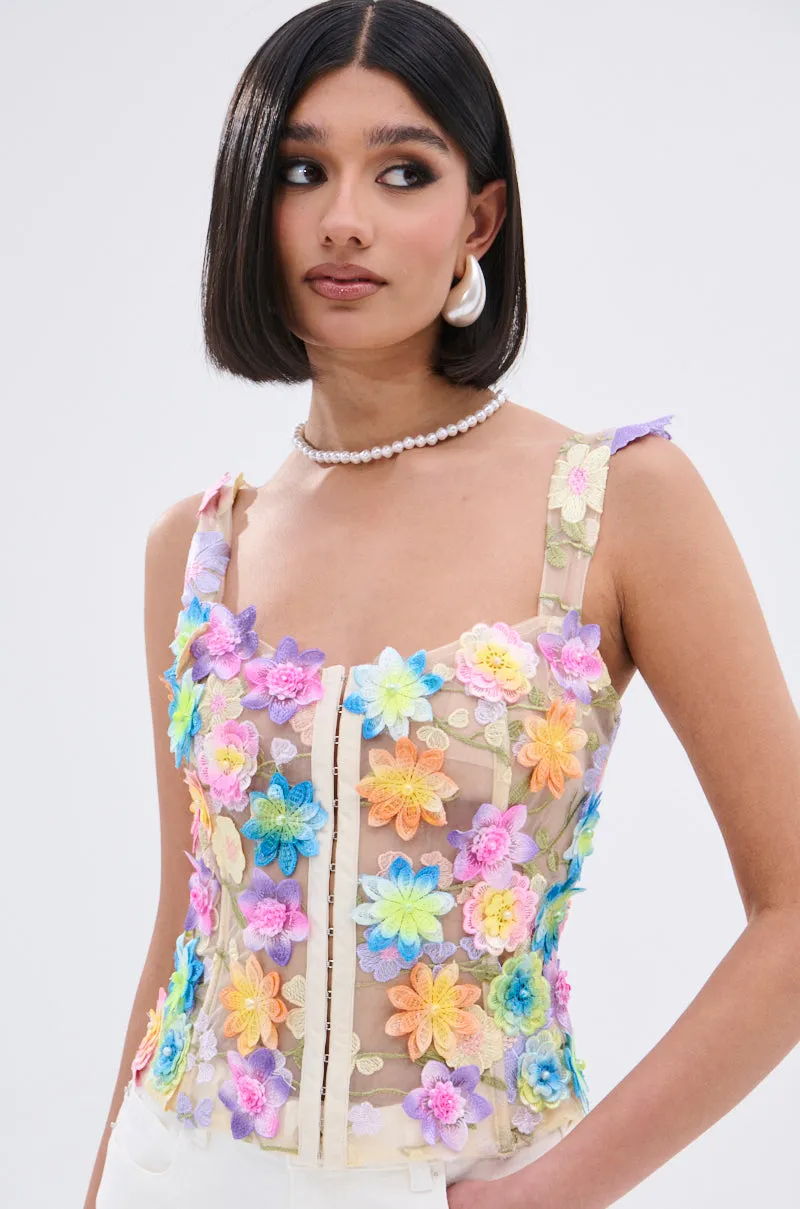 Unique on - road FLOWER POWER SHEER CORSET
