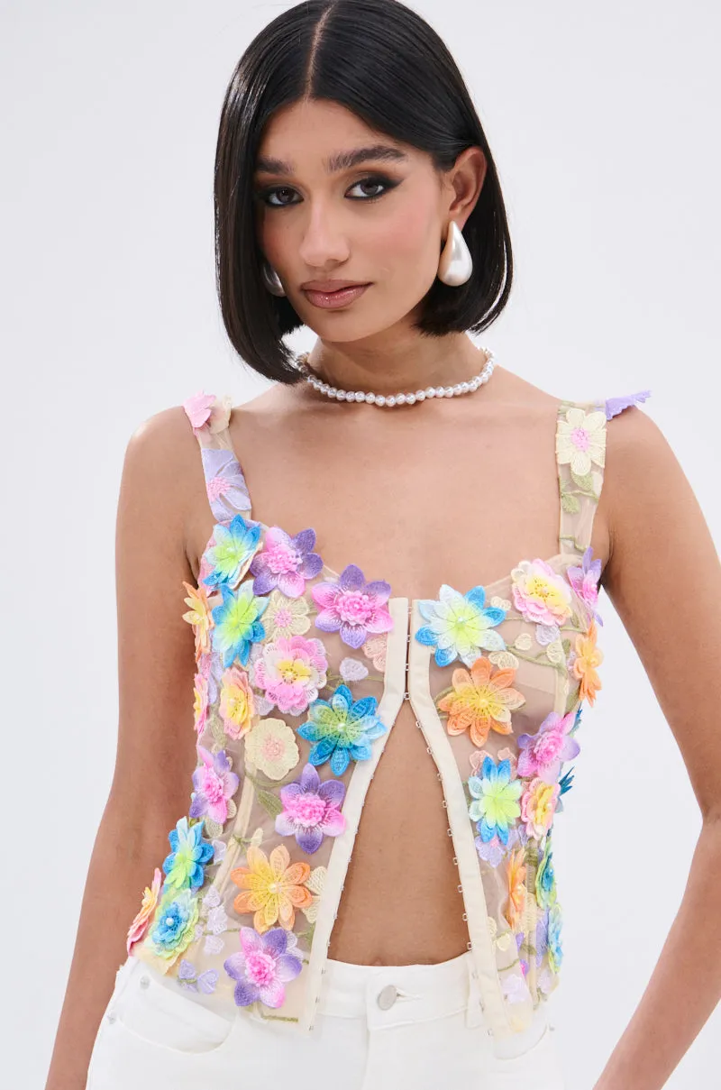 FLOWER POWER SHEER CORSET Dynamic Fit Design