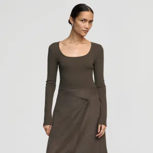 Rosa Ribbed Scoop-Neck Tee Fashion Fit