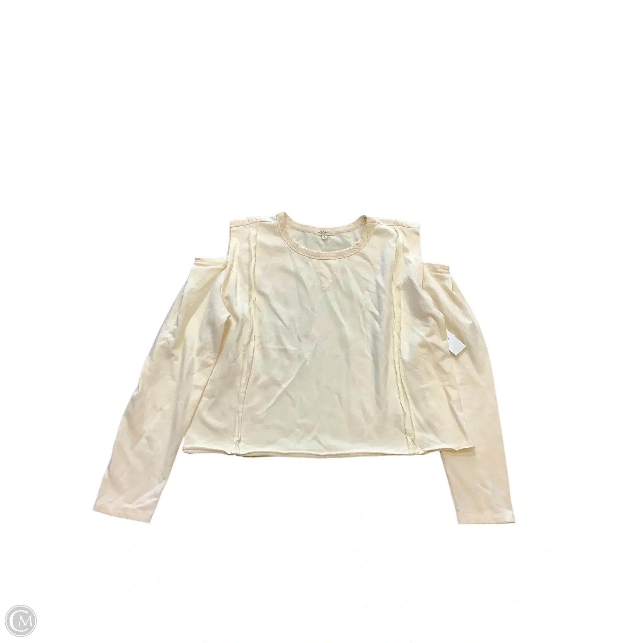 Sweatshirt Crewneck By Oli & Hali In Cream, Size: L ComfortWaistband