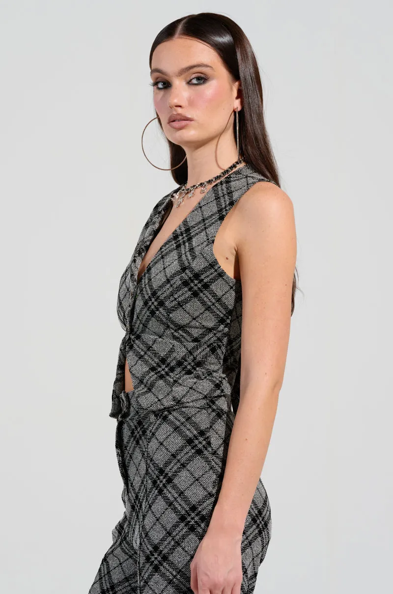 Stackable LITTLE LOVE PLAID VEST
