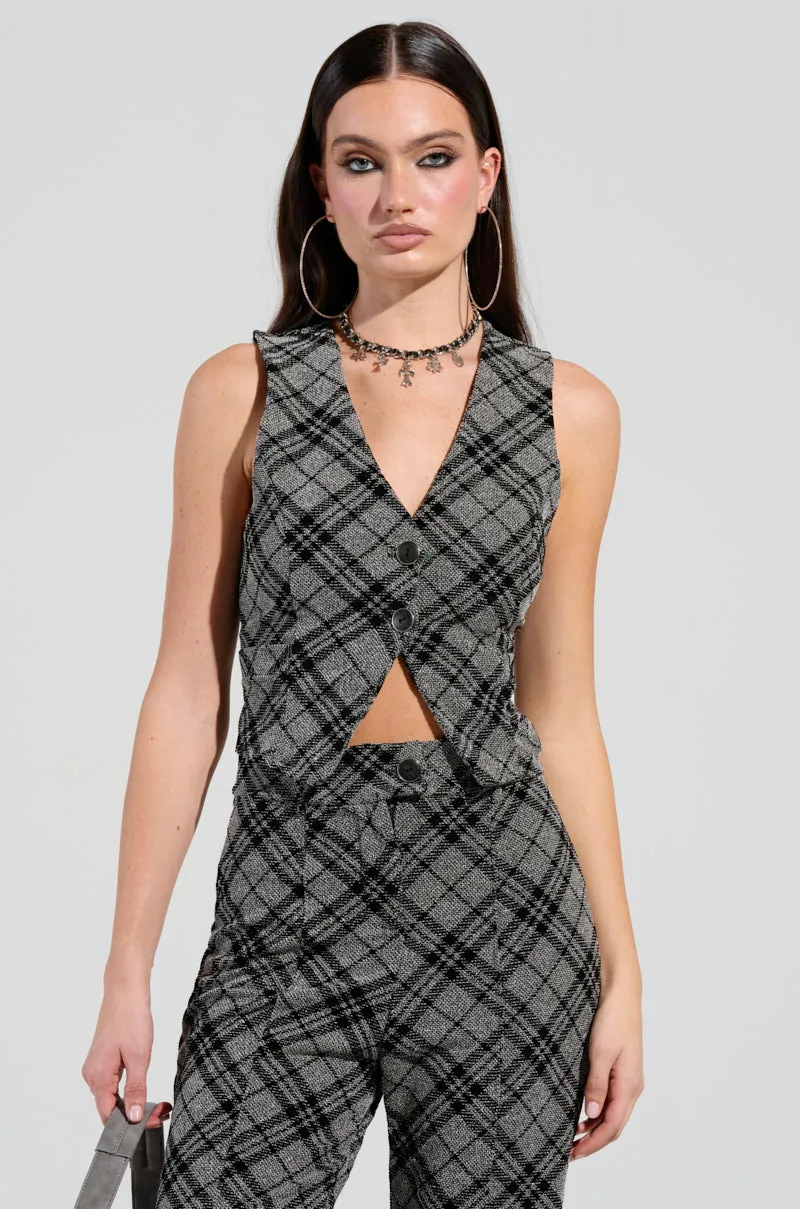 Anatomical Seam Placement LITTLE LOVE PLAID VEST