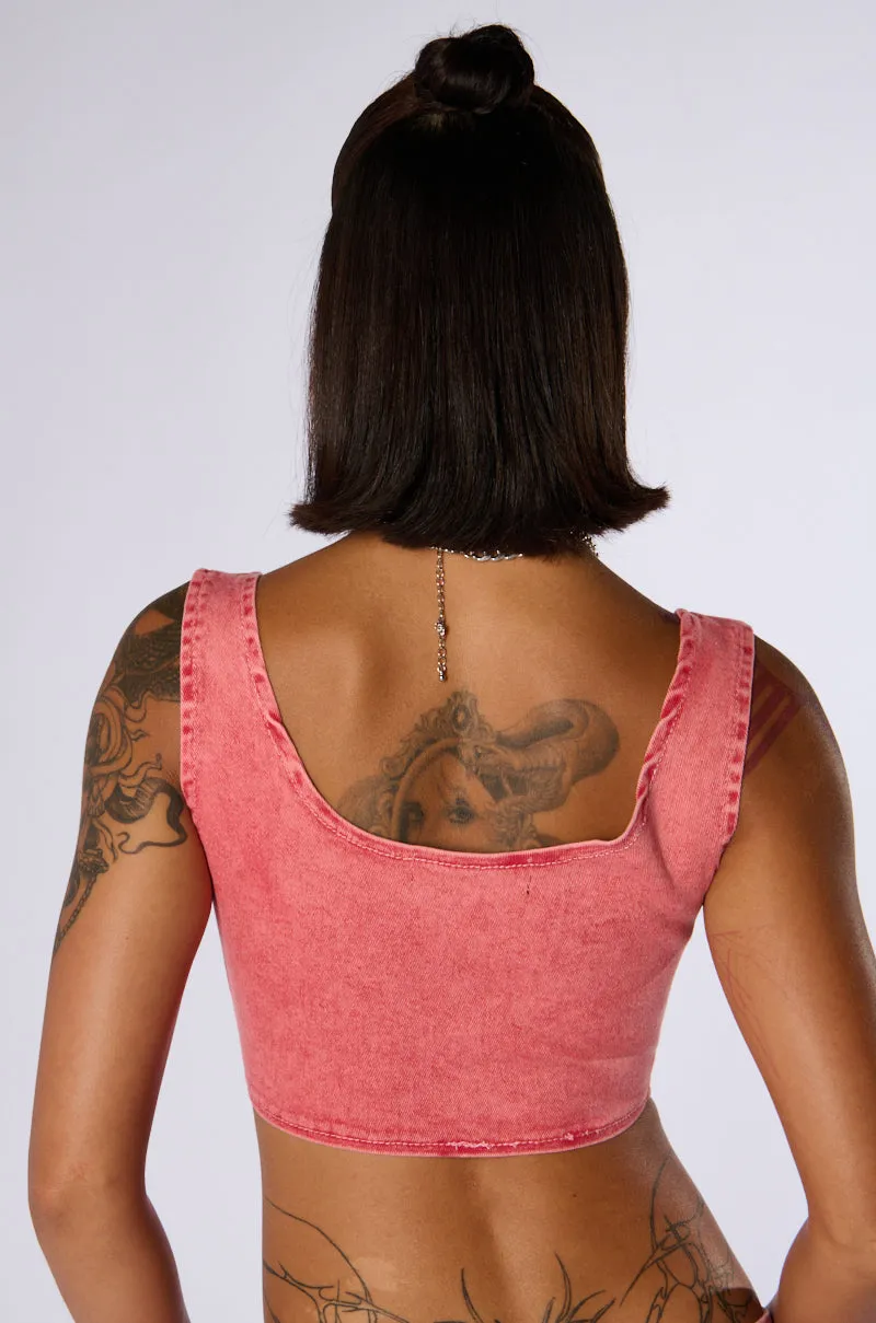 Tactical OUT THE MUD ACID WASH DENIM CORSET TOP