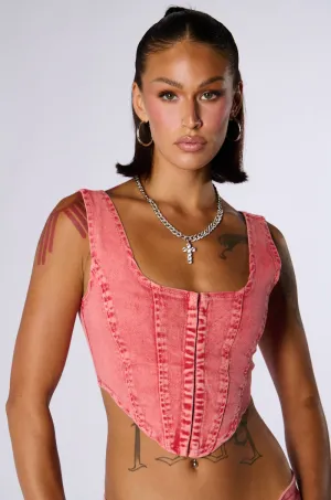 Outdoor Cool High Performance OUT THE MUD ACID WASH DENIM CORSET TOP
