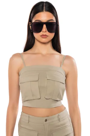 medium performance harsh environment use PENNIE CARGO CROP TOP