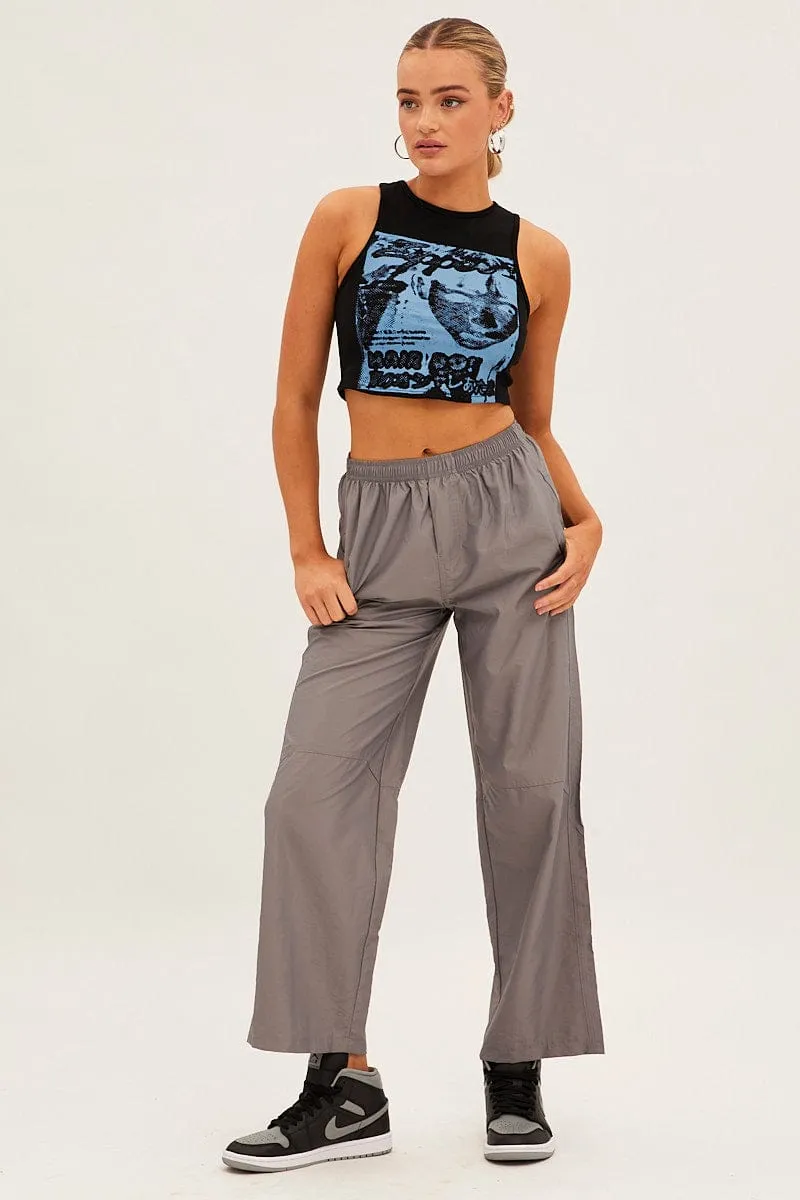 Classic Cut All Time Use Grey Cargo Parachute Pants