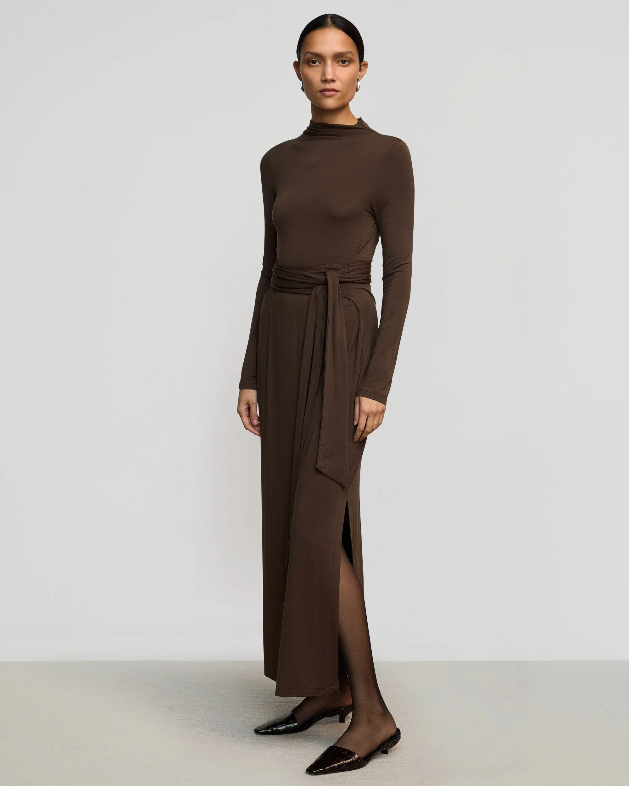 Day Off Vero Tie-Front Long-Sleeve Dress