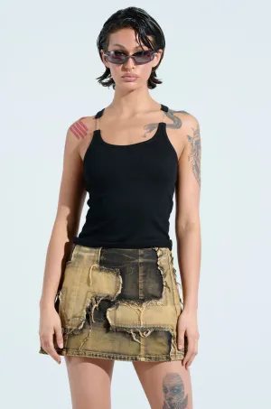 Four Way Stretch BAD HABIT STRAPPY TANK TOP IN BLACK
