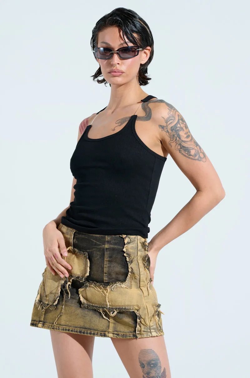 Airflow Ventilation BAD HABIT STRAPPY TANK TOP IN BLACK