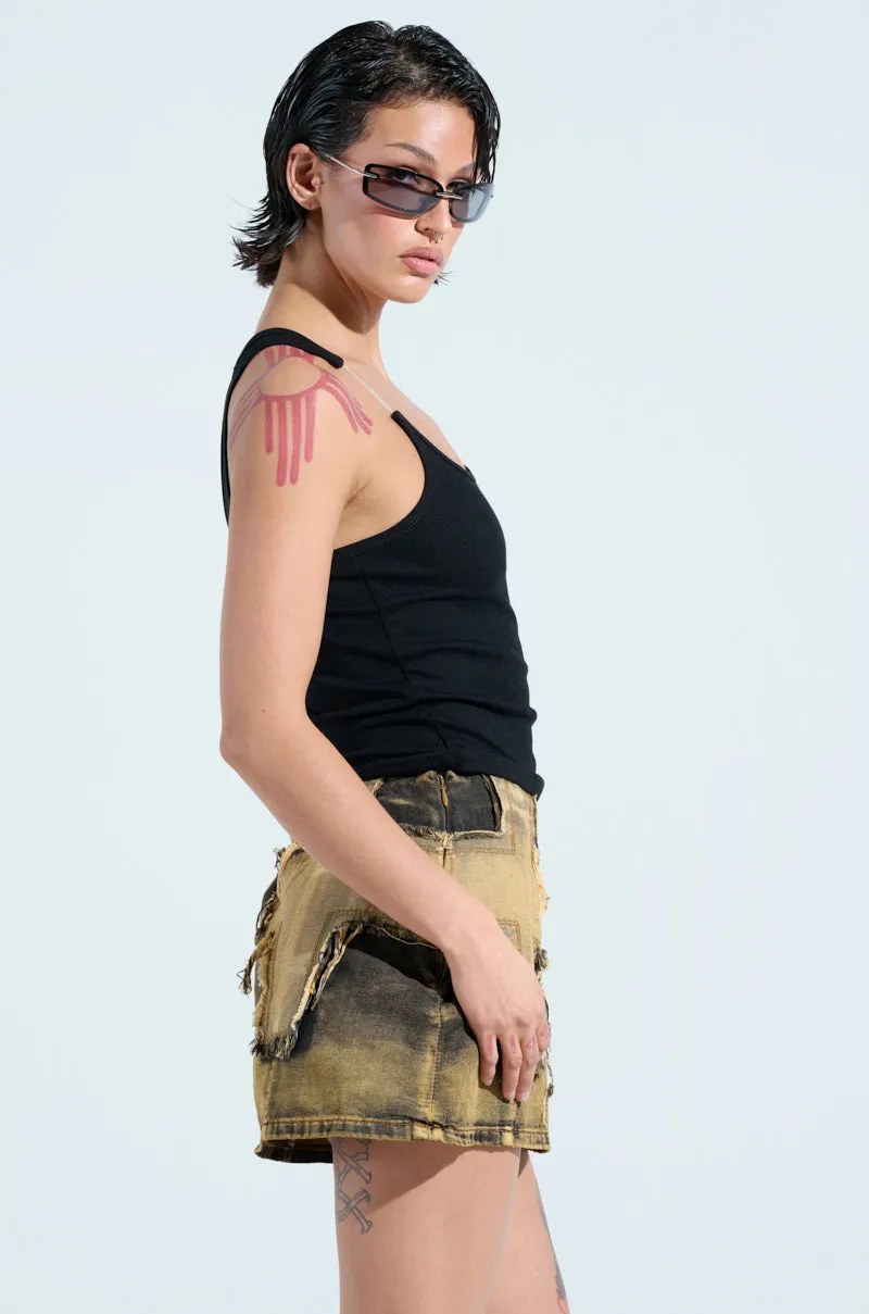 military use Stay Light BAD HABIT STRAPPY TANK TOP IN BLACK