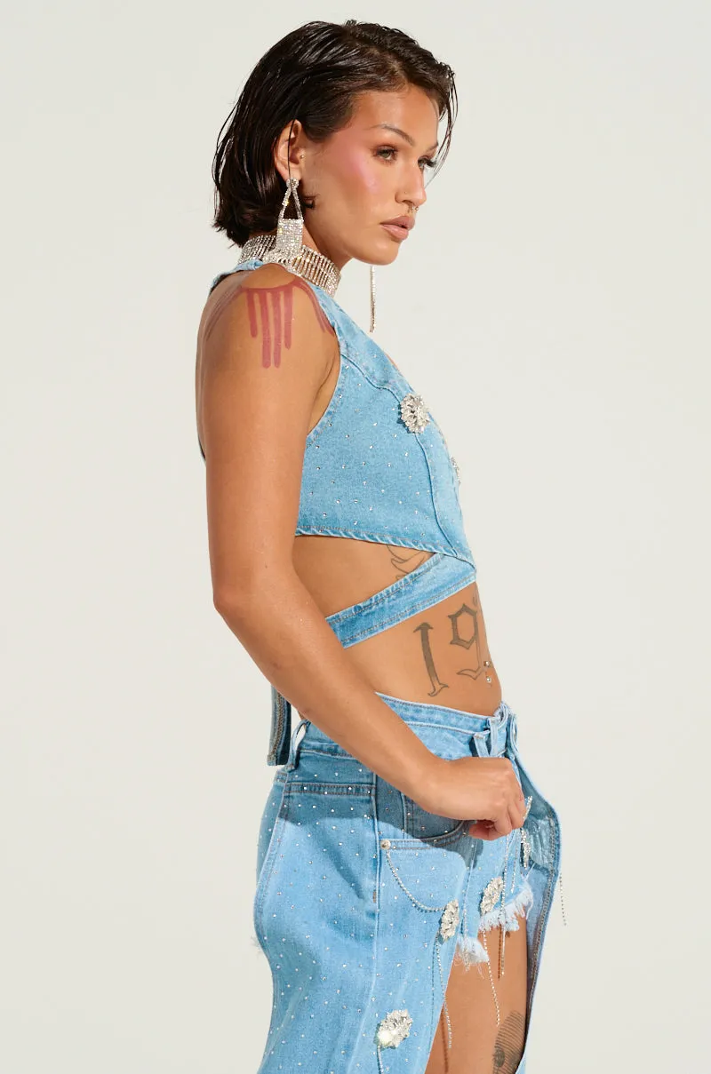 DIVALICIOUS DENIM BRA TOP Flexible Fabric