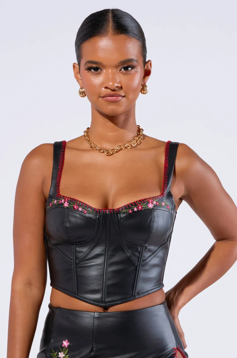 experts BACK IT UP EMBROIDERED CORSET