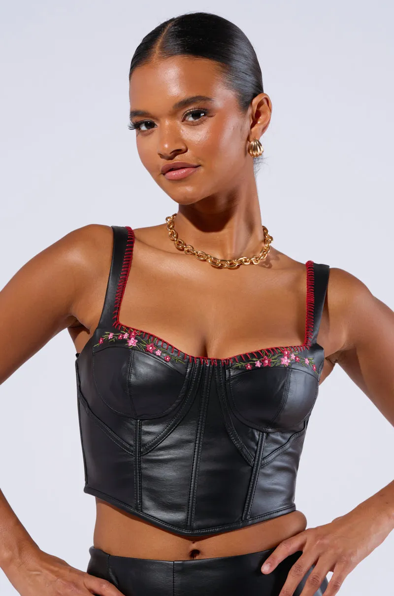 Precision - engineered BACK IT UP EMBROIDERED CORSET