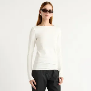 Lainey Organic Cotton Slit-Neck Tee Seasonal Layering