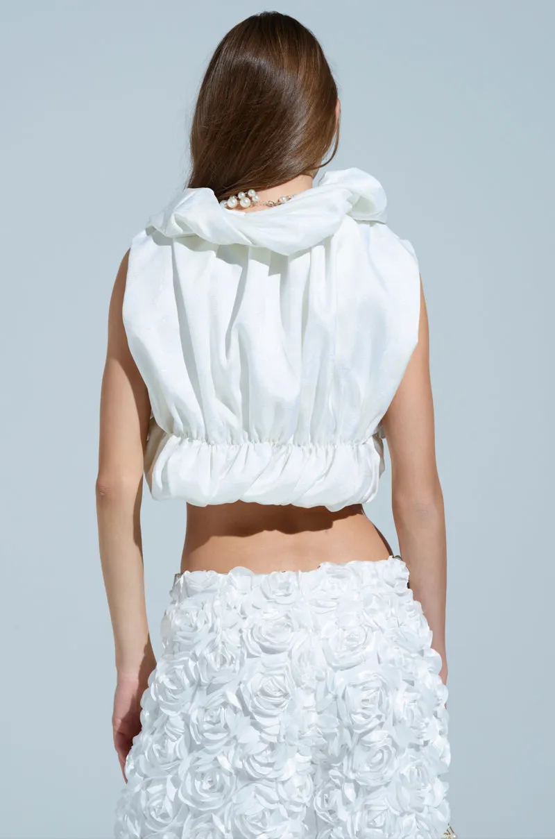 SOMETHING SWEET SATIN BOLERO IN IVORY FLORAL Layered Panel Design industrial park