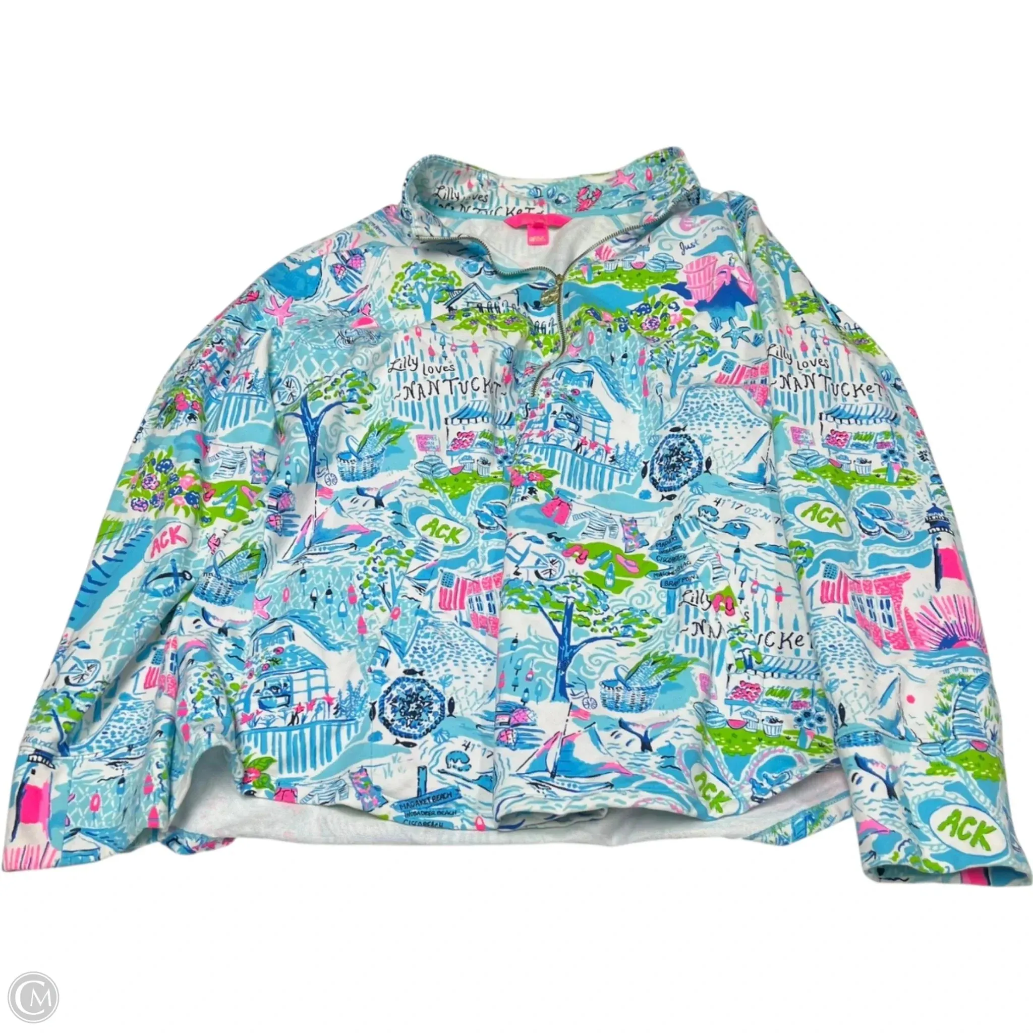 Sweatshirt Designer By Lilly Pulitzer In Blue, Size: 1x Essential Shirt Casual Chic