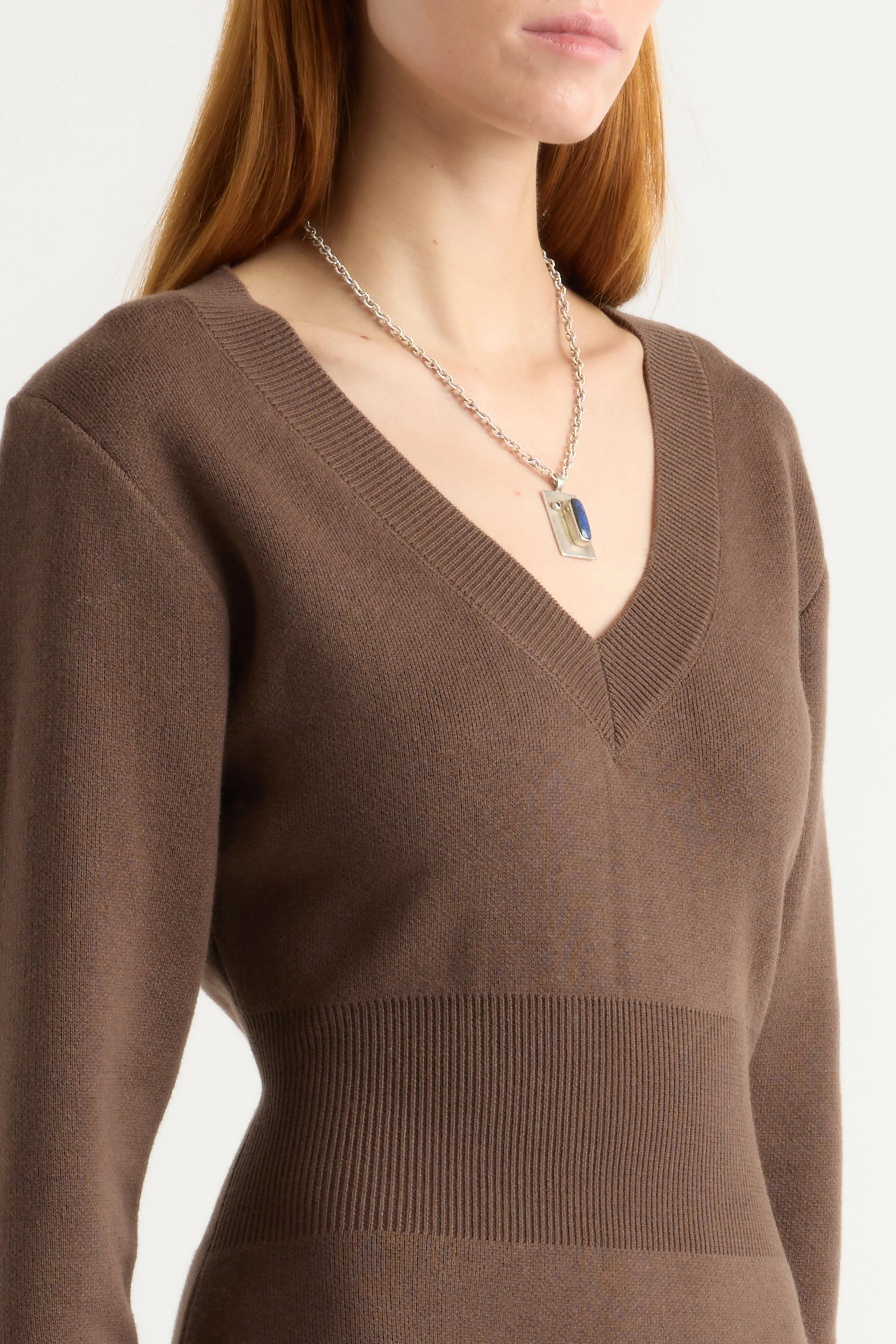 Reinforced Edges Reflective Safety Accents Bora Off-Shoulder V-Neck Sweater Dress