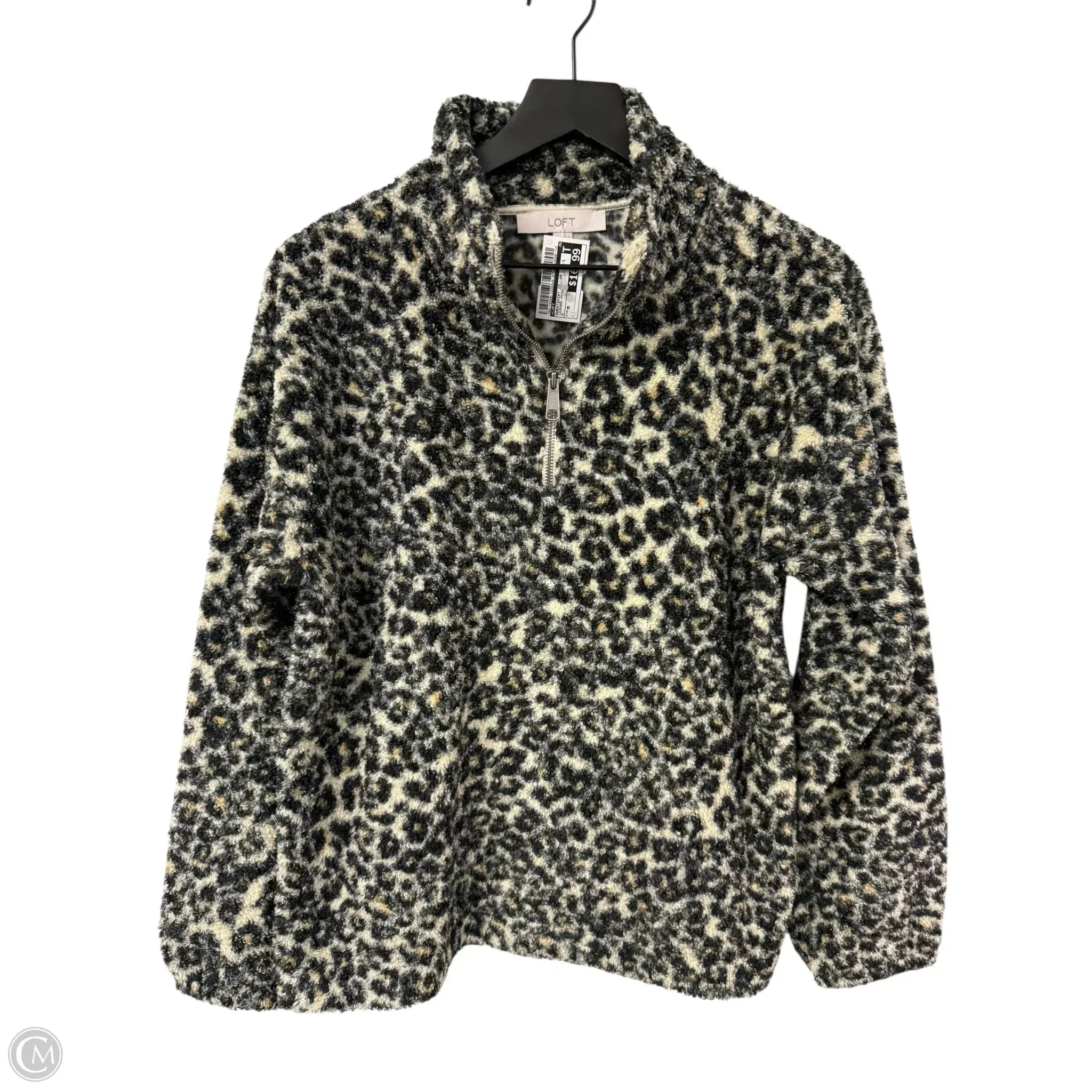 Sweatshirt Collar By Loft In Leopard Print, Size: M Daywear Style