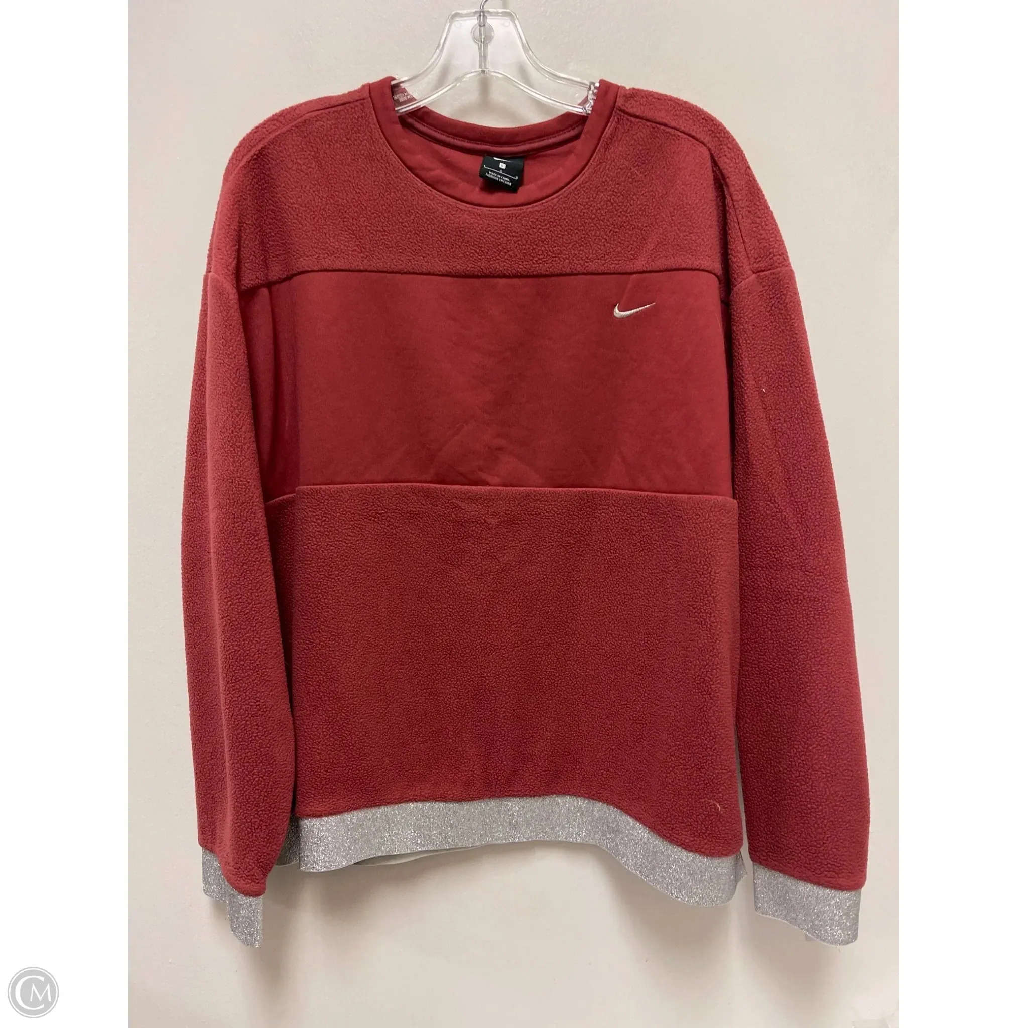Athletic Sweatshirt Crewneck By Nike In Red, Size: L DurableCoverstitch