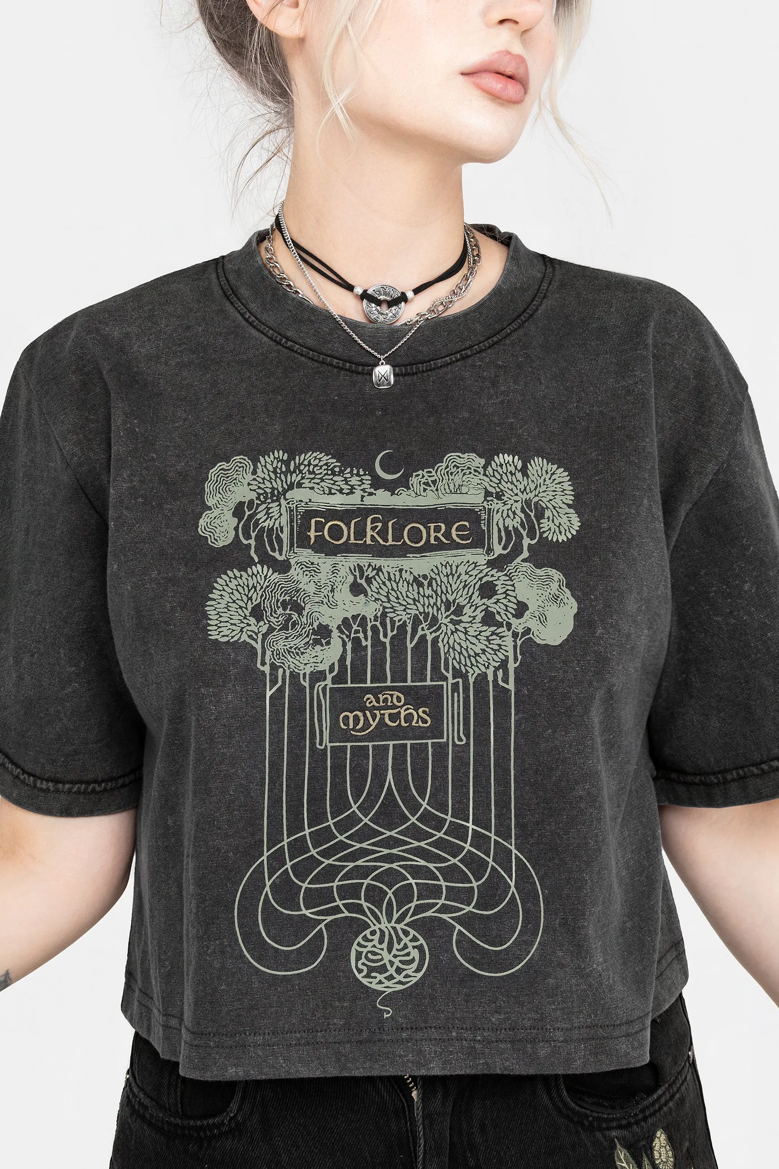Folklore Boxy Crop T-shirt layerable