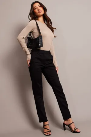 Comfy Essentials Wear Black Slim Fit Pants Workwear