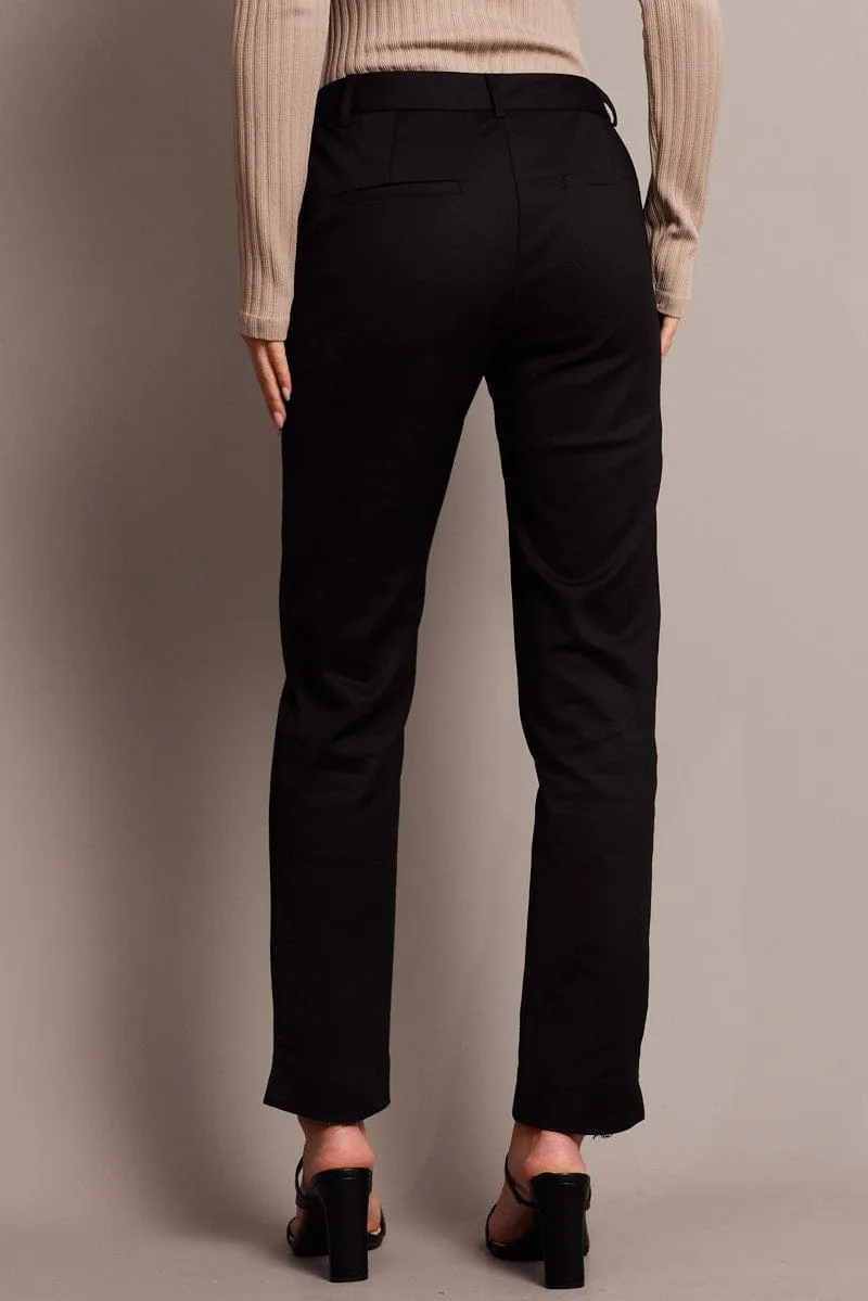 RipstopFabric Indoor Comfort Black Slim Fit Pants Workwear