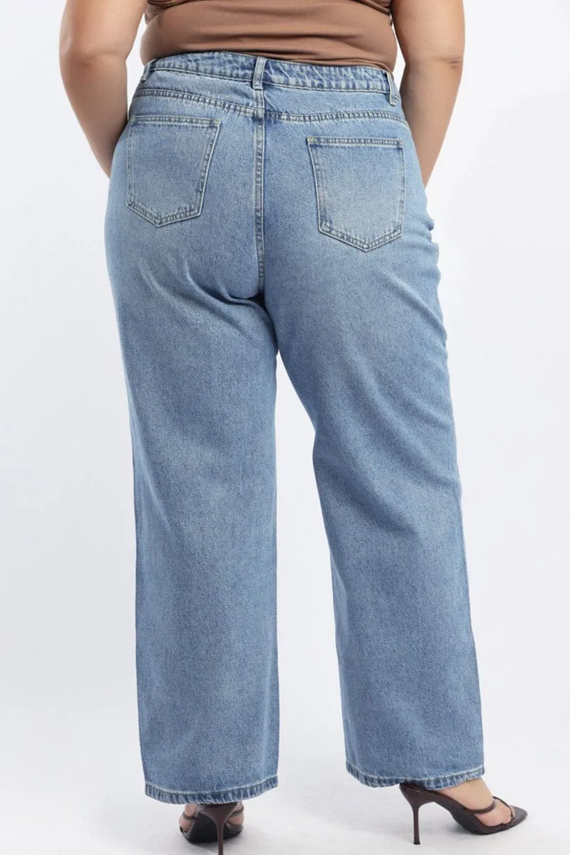 Denim Wide Leg Jeans Modern Wear