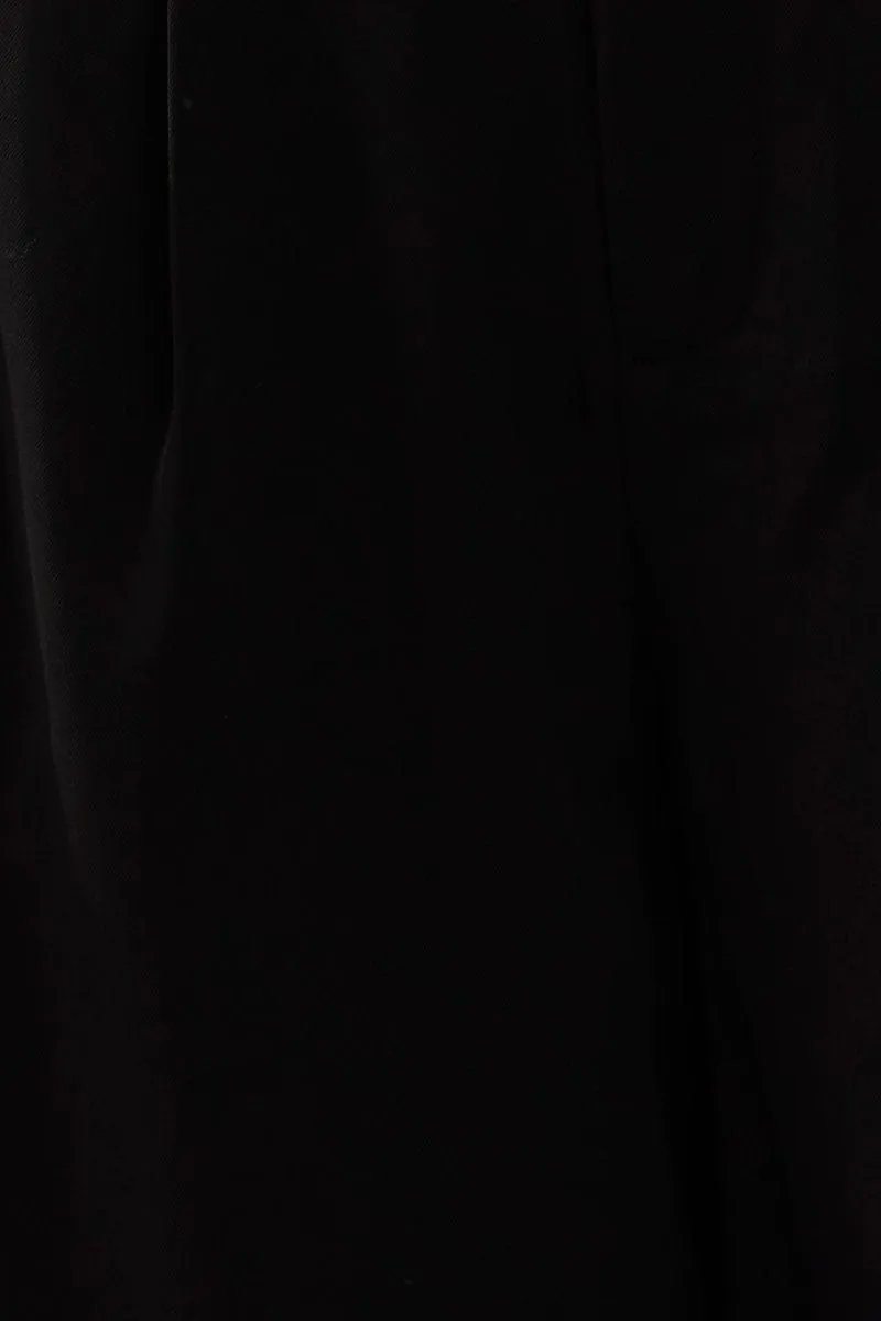 Black Tailored Pants Mid Rise Belt loops HiddenDrawcord