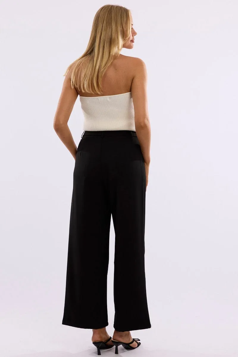 Black Tailored Pants Mid Rise Urban Cool Non Iron Technology