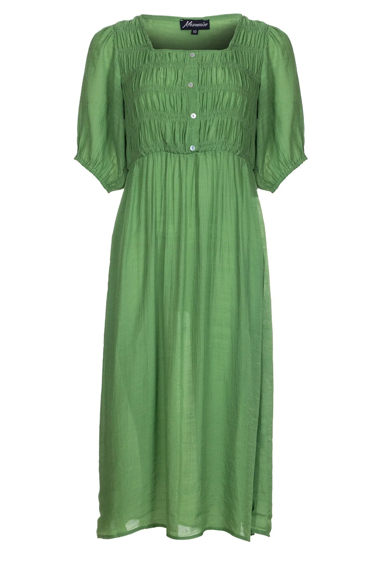 Shirred bodice Dress | Apple | 8835A1 ThermalInsulated