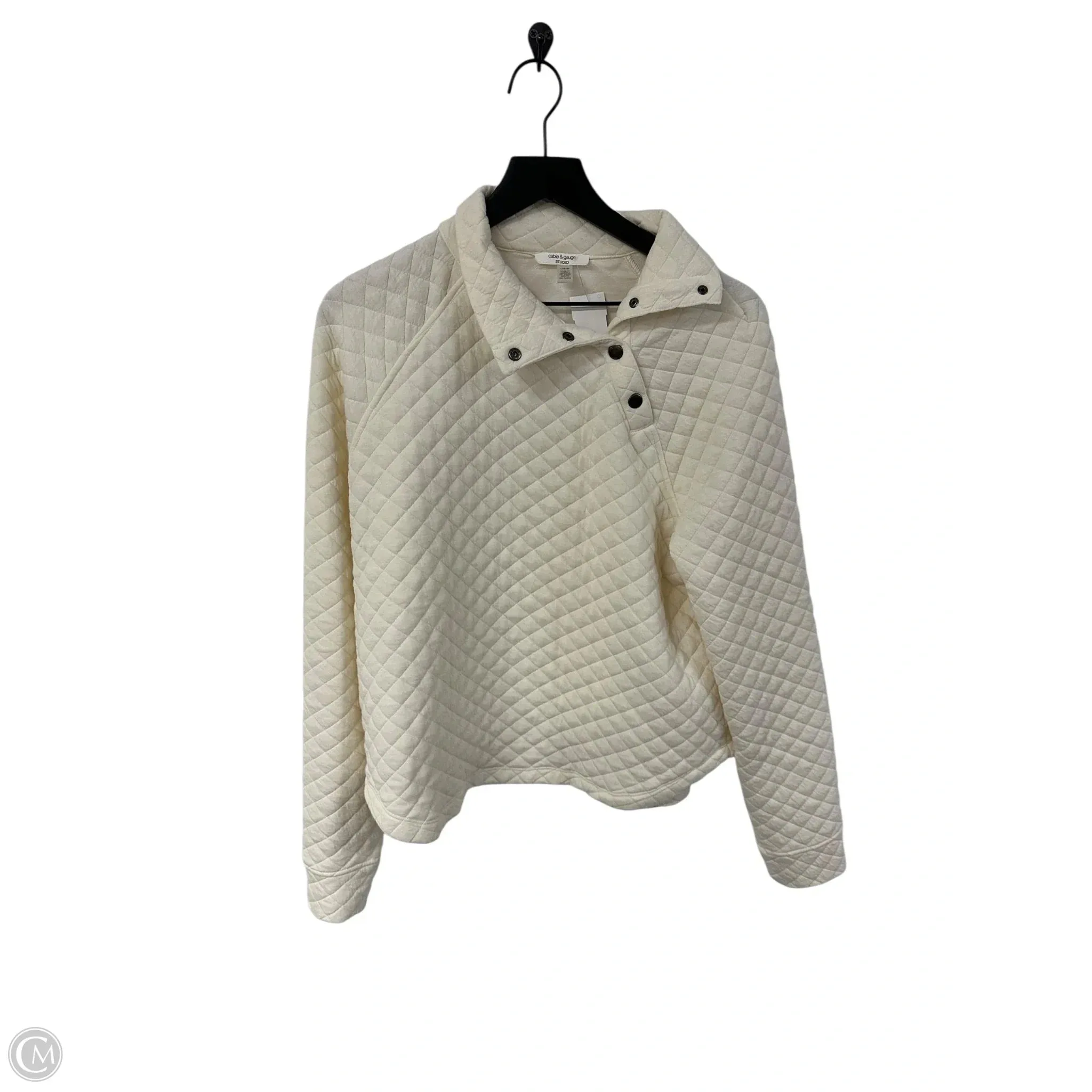 Sweatshirt Collar By Cable And Gauge In White, Size: L OdorControlClothing