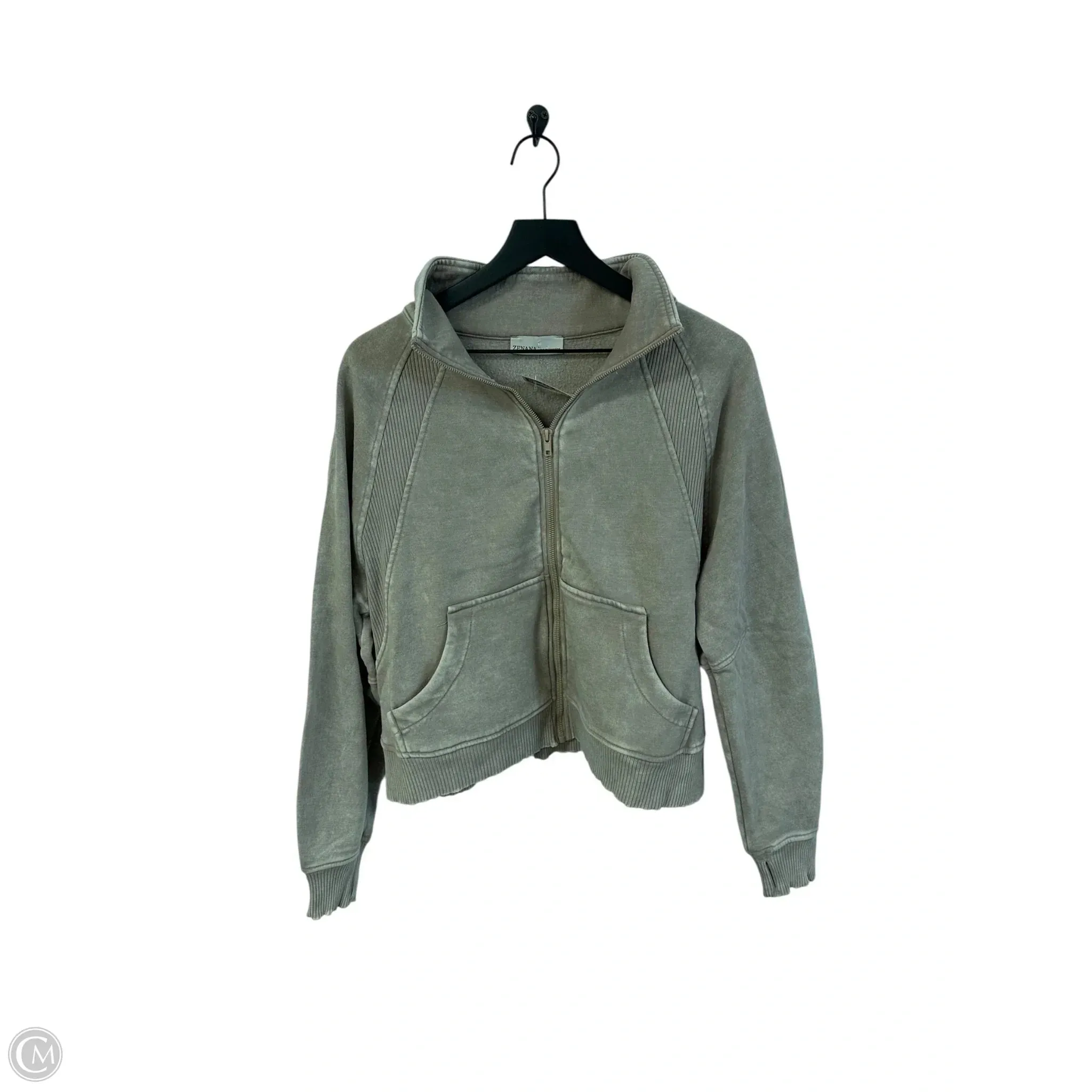 QuickReleaseFastener Planet Care Sweatshirt Collar By Zenana Outfitters In Beige, Size: L