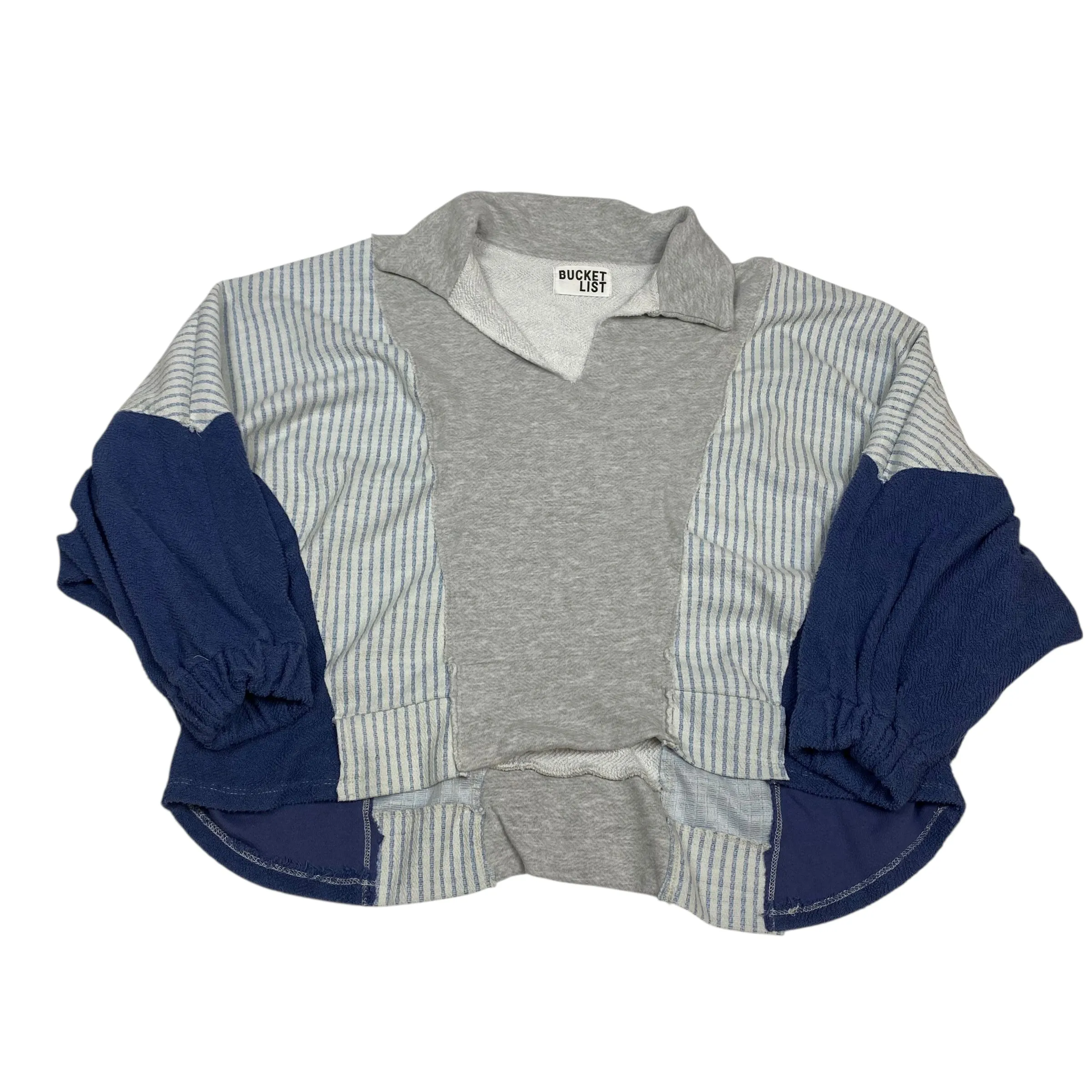 Code Soul Sweatshirt Collar By Bucketlist In Blue & Grey, Size:S
