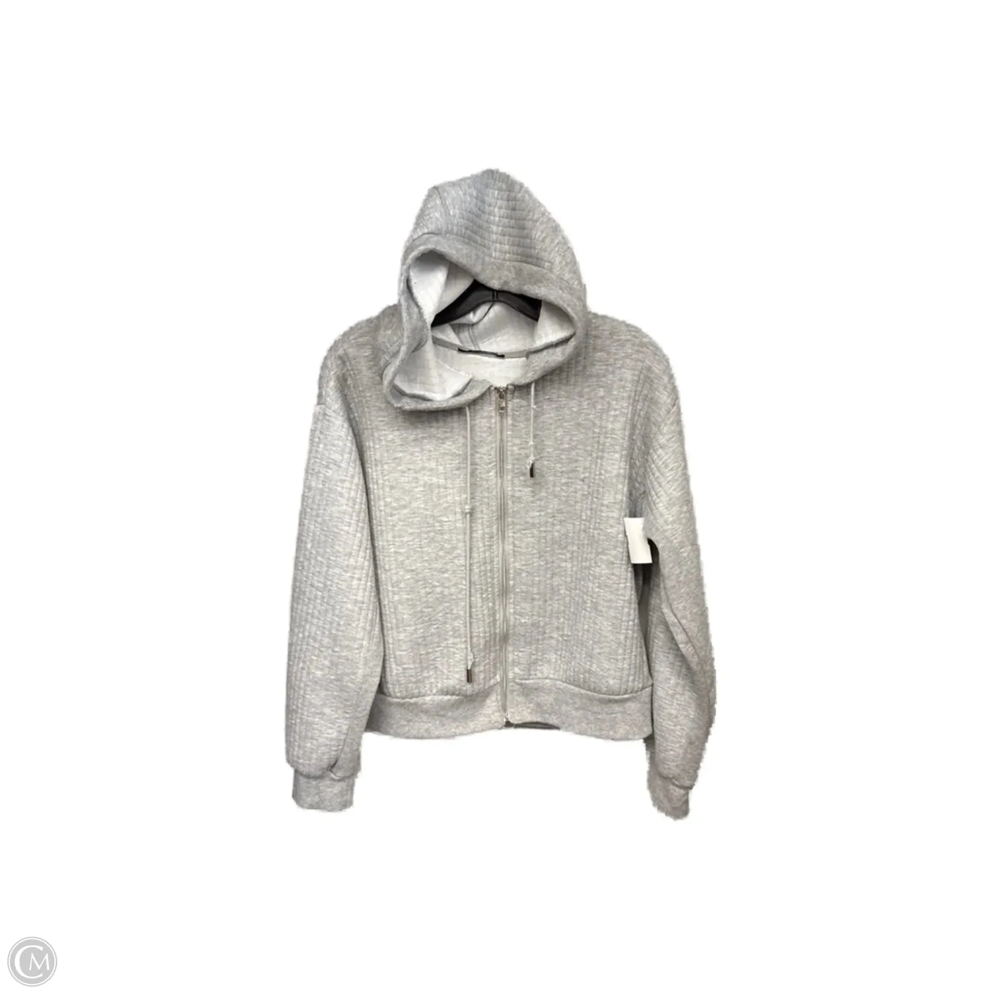 Sweatshirt Hoodie By Tahari In Grey, Size: M SmoothEdgeTrim Relaxed T-shirt