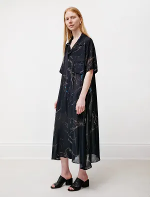 Marble Print Shirtdress AdjustableWaistband Leader Core