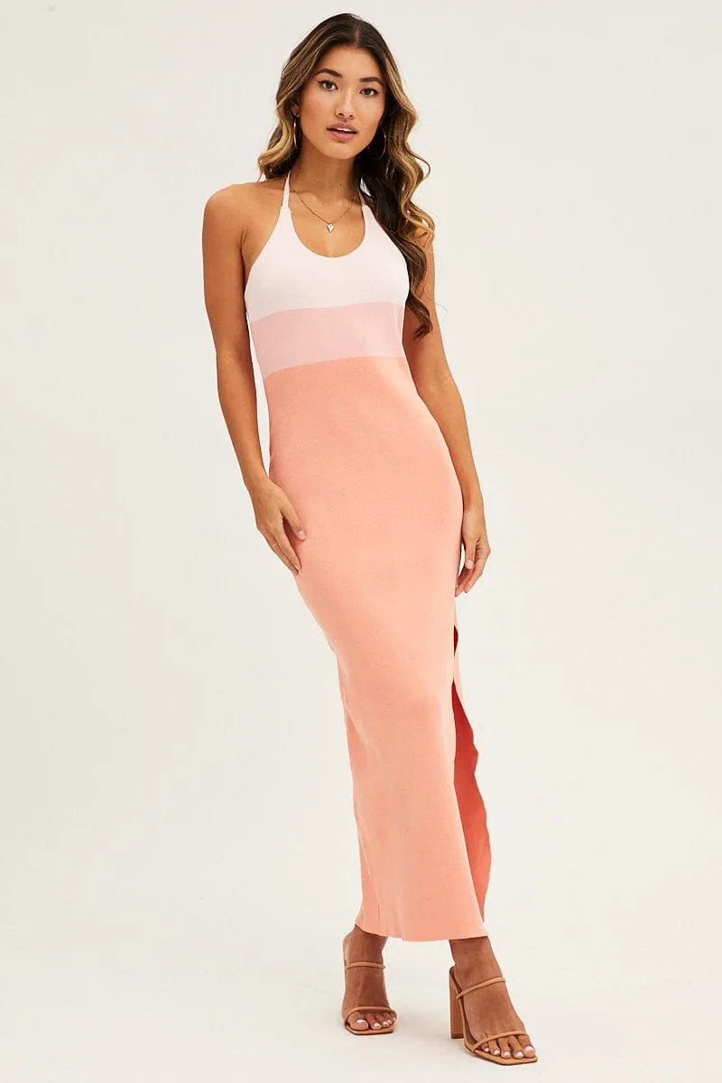 Opal Glow Multi Midi Dress Bodycon Scoop Neck