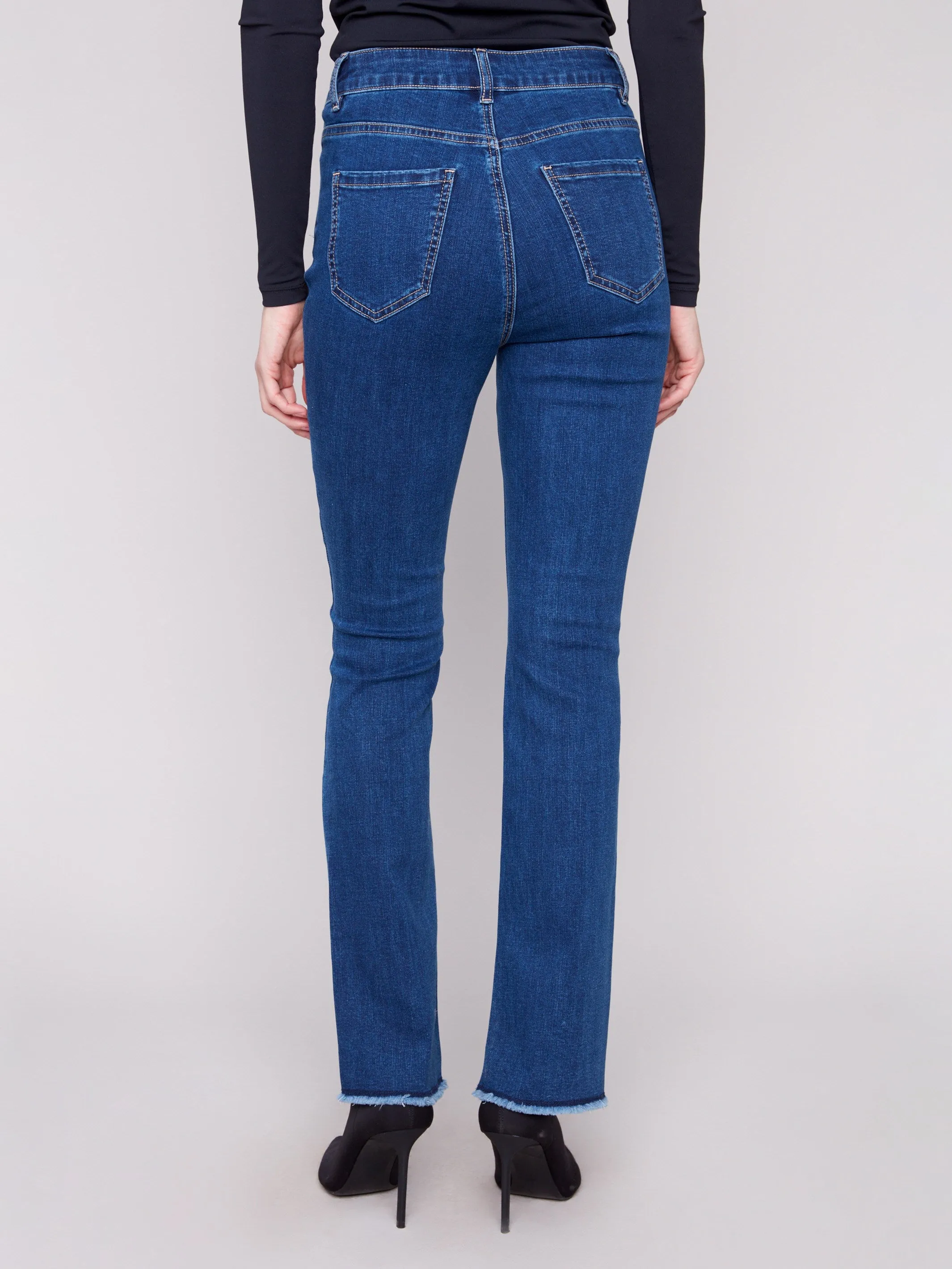 Foundation Wear Comfy Classic High Quality Bootcut Jeans With Asymmetrical Hem - Indigo