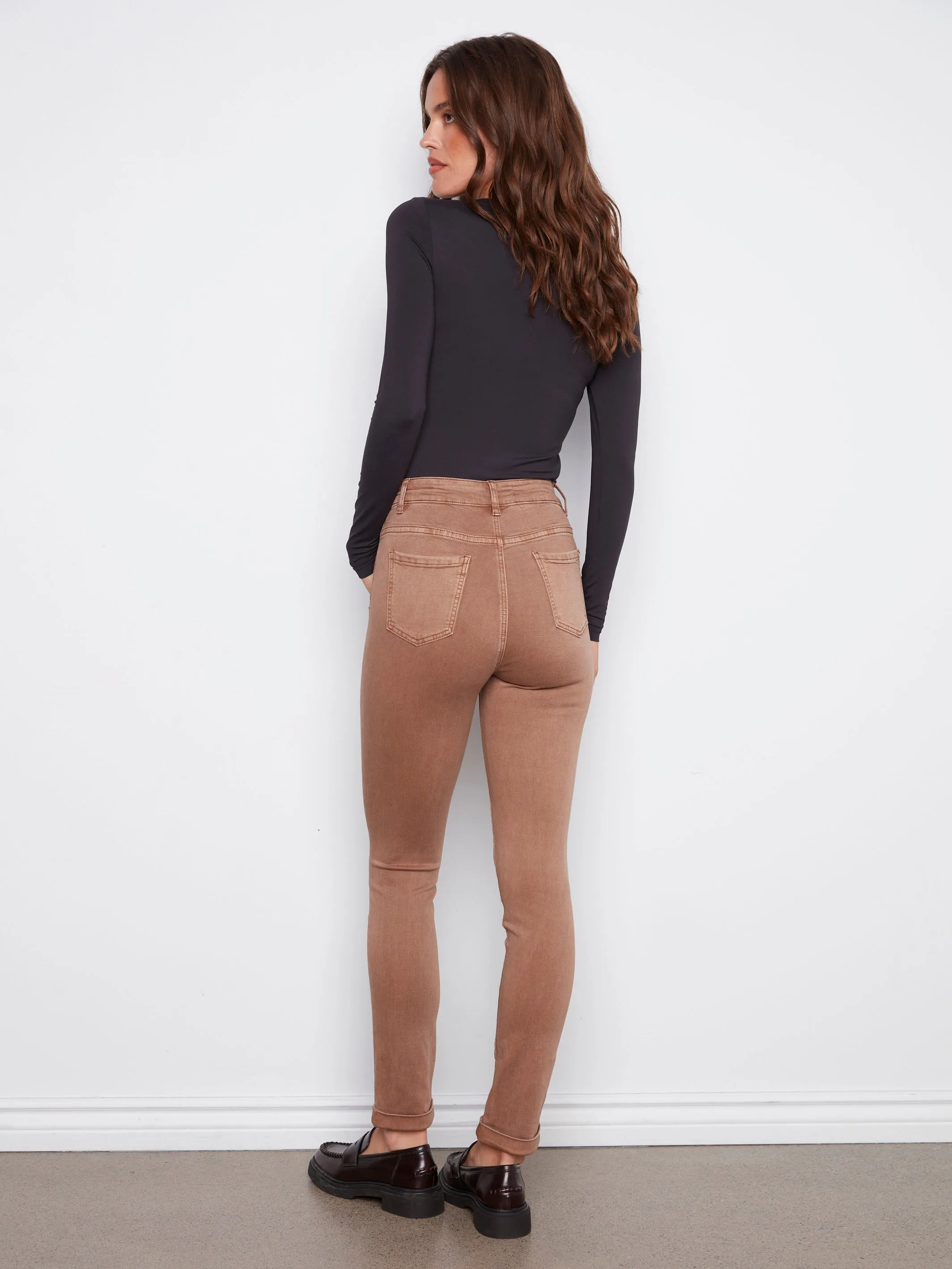 Cuffed Hem Twill Jeans - Truffle Festival Outfit Urban Explorer