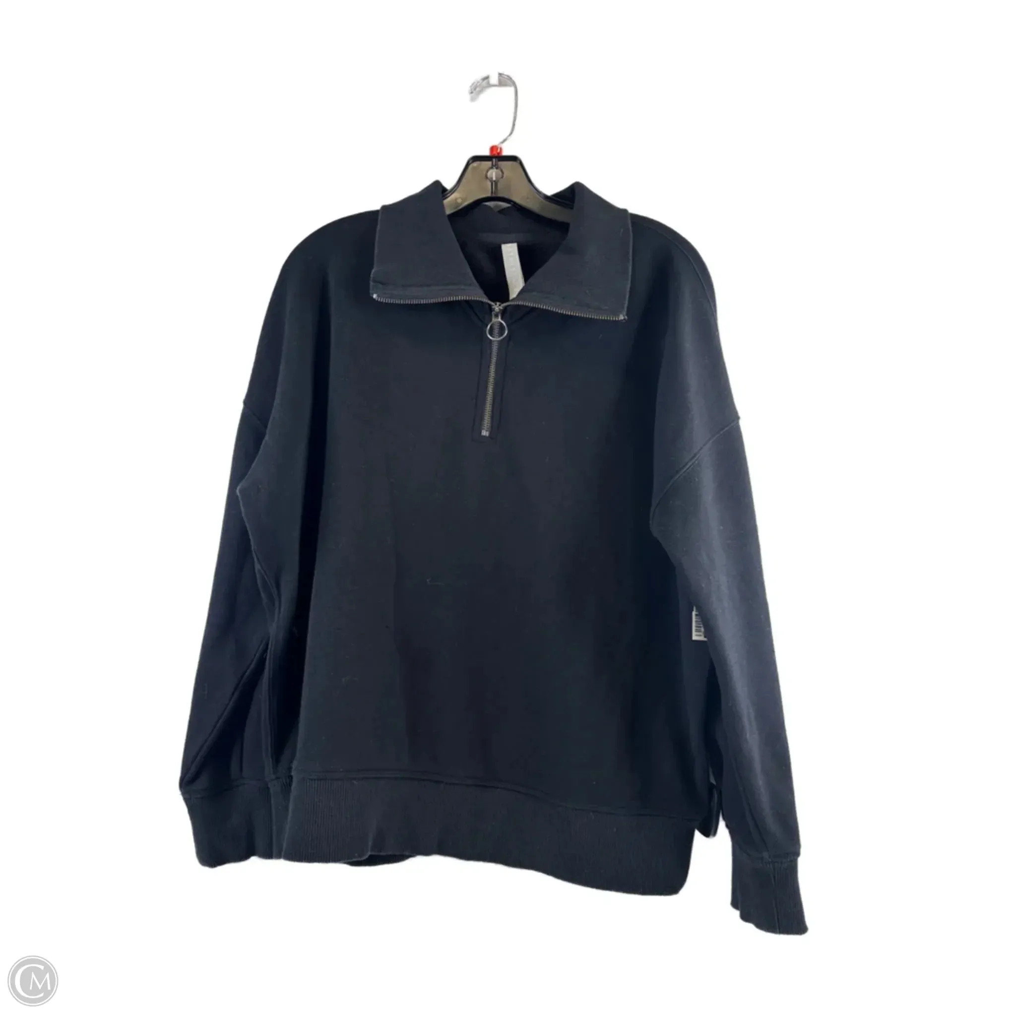 Casual Sweater Utility Mode Athletic Sweatshirt Collar By Athleta In Black, Size: M