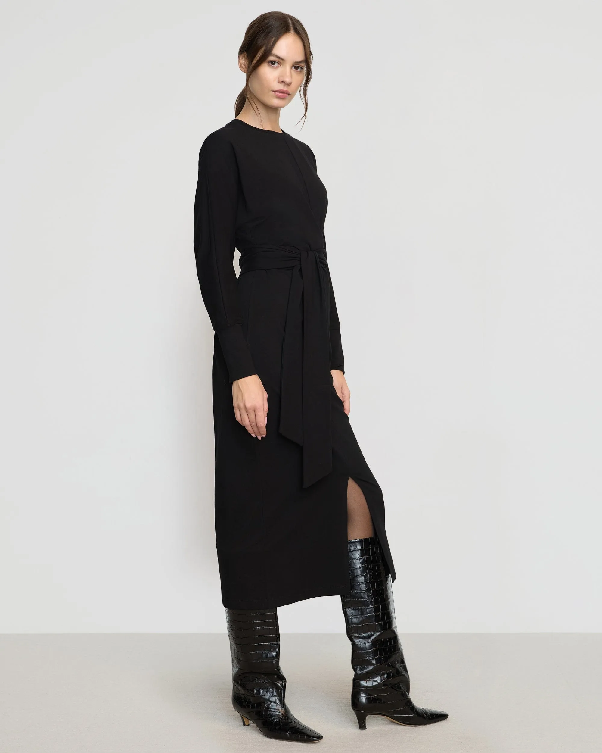 Wei Tie-Front Organic Cotton Dress Calm Wave MultiPocket System