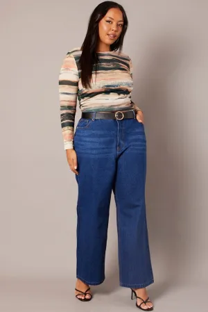 Denim Wide Leg Jeans Mid Rise Light Outfit Daily Mix