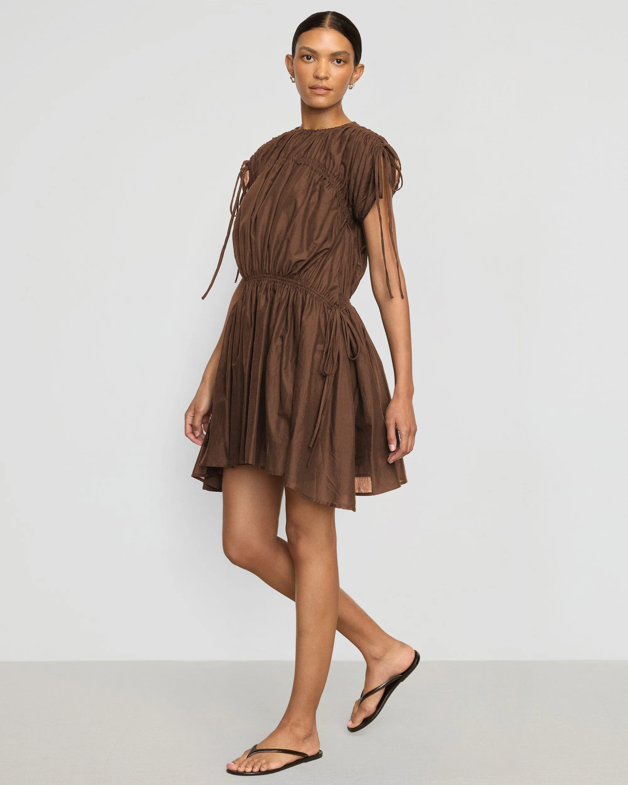Akemi Tie-Shoulder Organic Cotton Dress Smooth Line