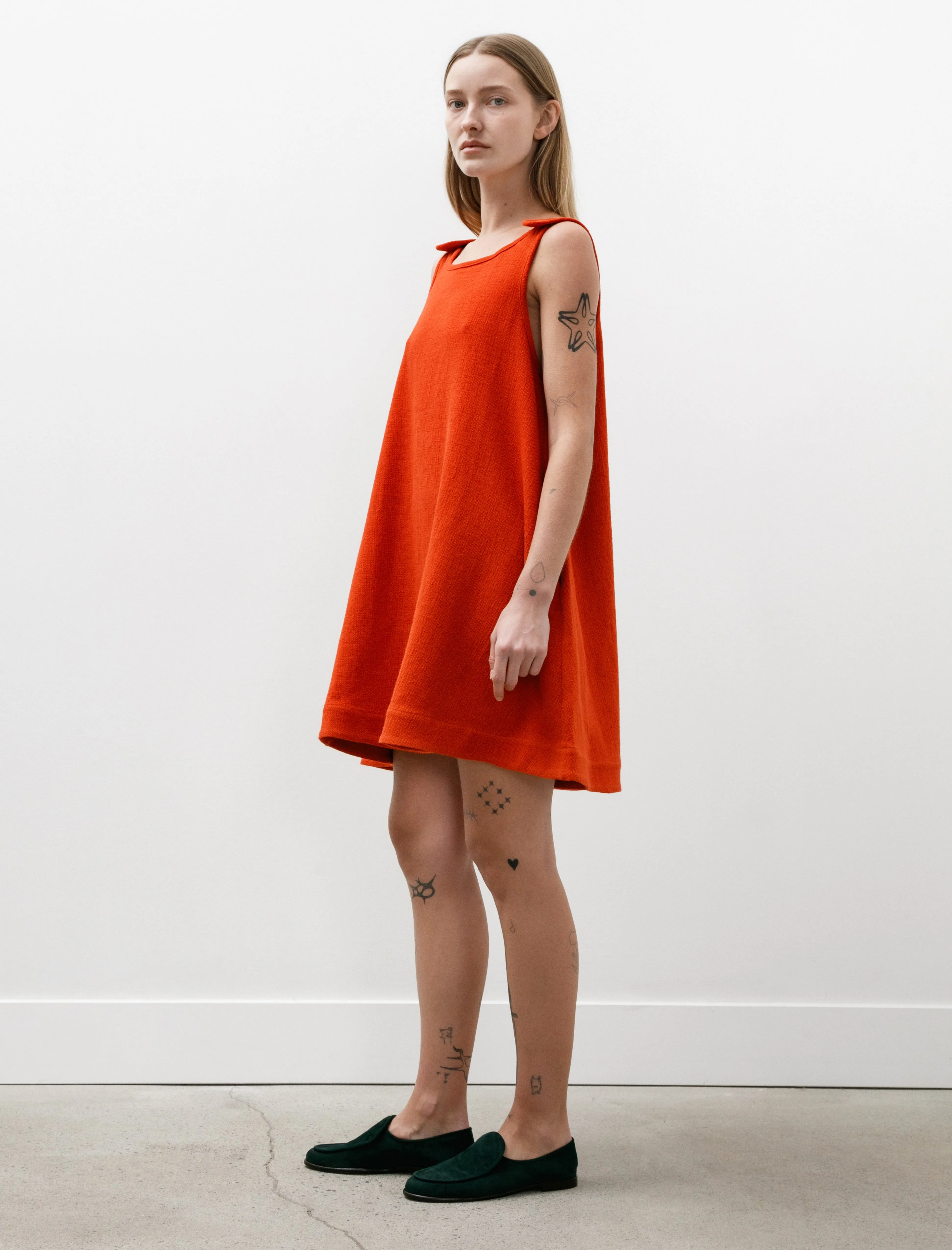 Club Mode ShrinkResistant Margot Dress Japanese Basketweave Cotton Poppy