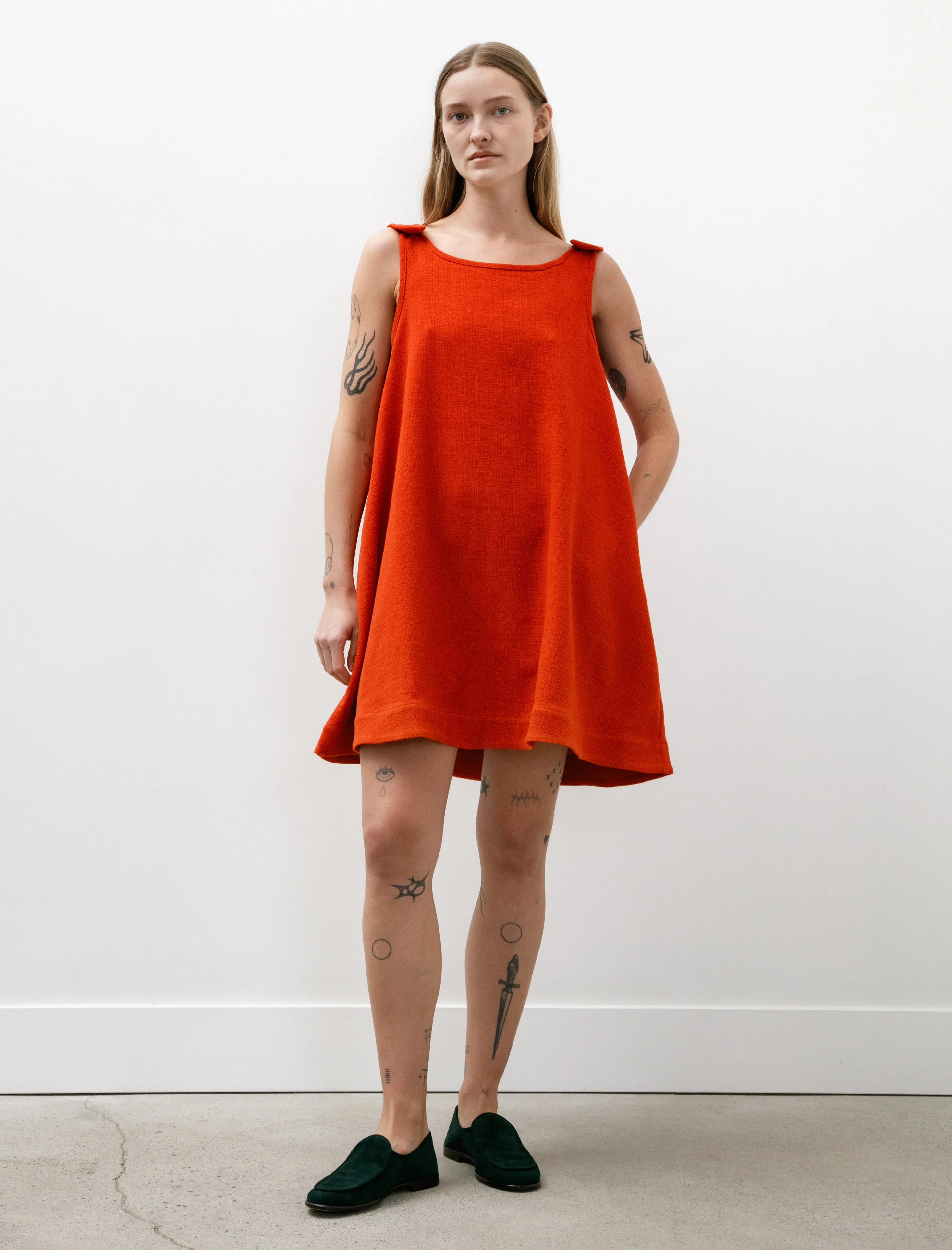 Music Mood Dream Core Margot Dress Japanese Basketweave Cotton Poppy