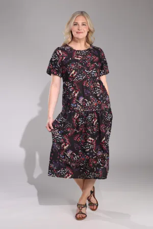 NonBindingEdges Date Vibe Midi Summer Dress | MULTI BUTTERFLY | 6542C1